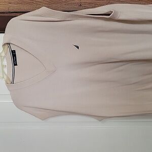 Nautical mens sweater vest 3x beige